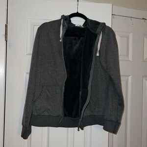 Black and grey zip up hoodies (2) Size medium